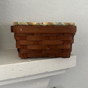Longaberger Basket with Berry Liner and Hard Plastic Insert.